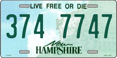 NH license plate 3747747