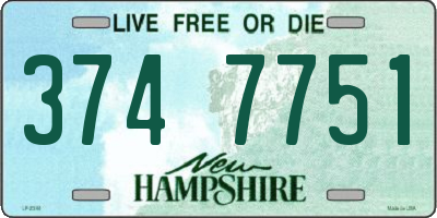 NH license plate 3747751