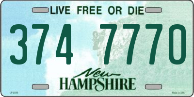 NH license plate 3747770
