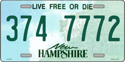NH license plate 3747772