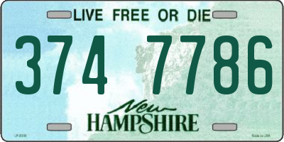 NH license plate 3747786