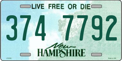 NH license plate 3747792
