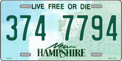 NH license plate 3747794