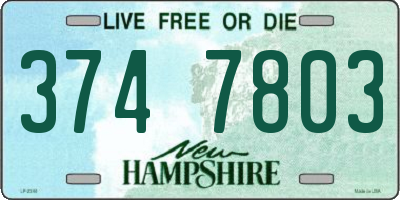 NH license plate 3747803