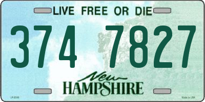 NH license plate 3747827