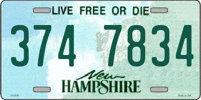 NH license plate 3747834