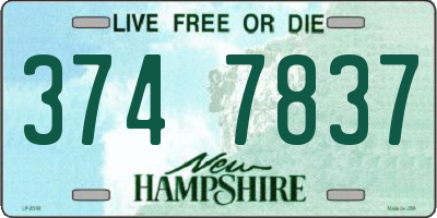 NH license plate 3747837