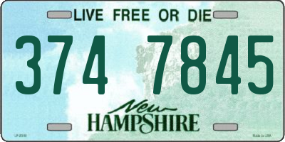 NH license plate 3747845