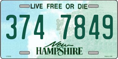 NH license plate 3747849