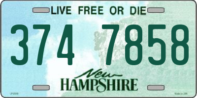 NH license plate 3747858