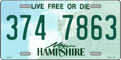 NH license plate 3747863