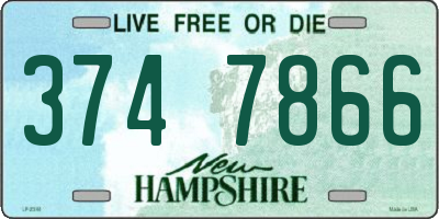NH license plate 3747866