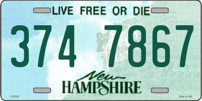 NH license plate 3747867