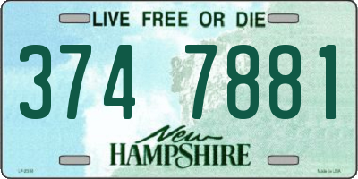 NH license plate 3747881