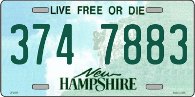 NH license plate 3747883