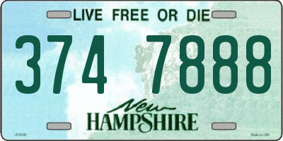 NH license plate 3747888