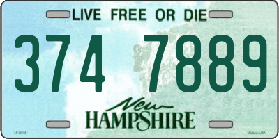 NH license plate 3747889