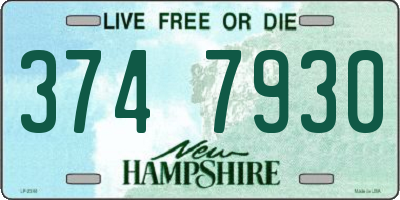 NH license plate 3747930