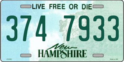 NH license plate 3747933
