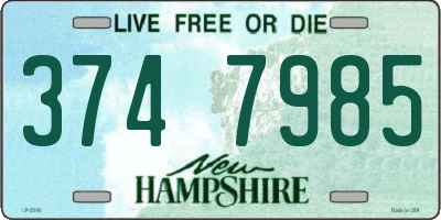 NH license plate 3747985