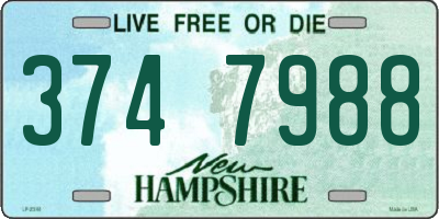 NH license plate 3747988