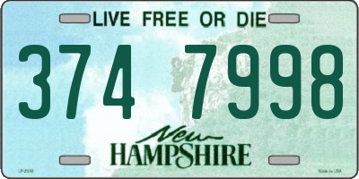 NH license plate 3747998