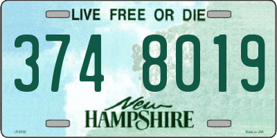 NH license plate 3748019