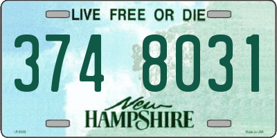 NH license plate 3748031