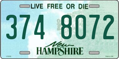 NH license plate 3748072