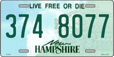 NH license plate 3748077