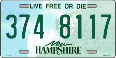 NH license plate 3748117