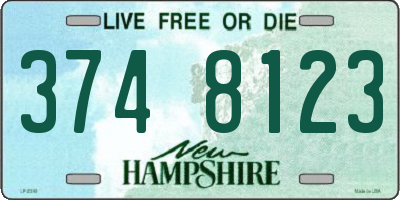 NH license plate 3748123