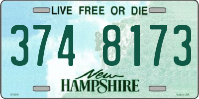 NH license plate 3748173