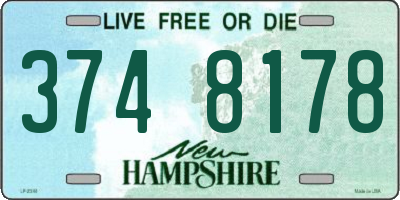 NH license plate 3748178