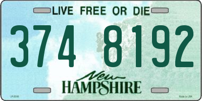 NH license plate 3748192