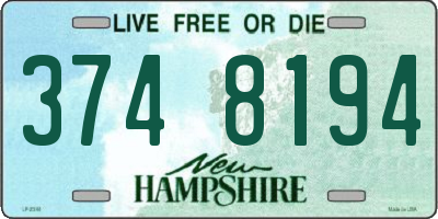 NH license plate 3748194