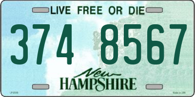 NH license plate 3748567