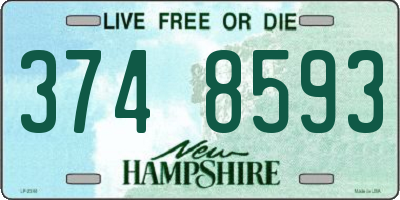 NH license plate 3748593