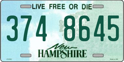 NH license plate 3748645