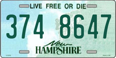 NH license plate 3748647