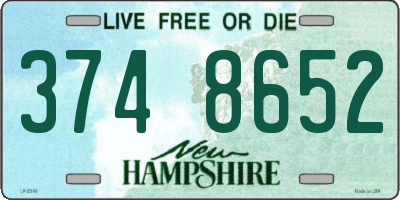 NH license plate 3748652
