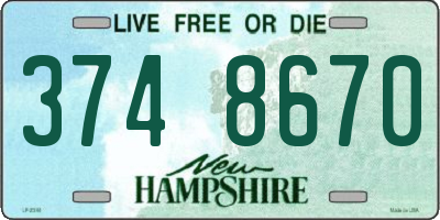NH license plate 3748670