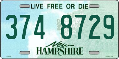 NH license plate 3748729
