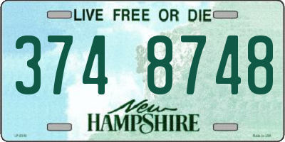 NH license plate 3748748