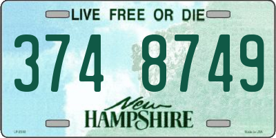 NH license plate 3748749
