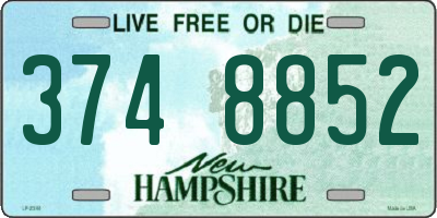 NH license plate 3748852