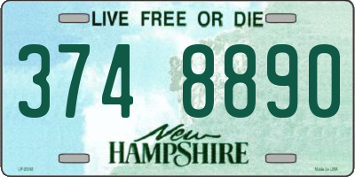 NH license plate 3748890