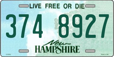 NH license plate 3748927