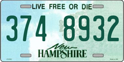 NH license plate 3748932