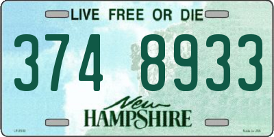 NH license plate 3748933